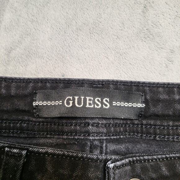 GUESS Jeans Mens 32x32 Black Regular Straight Denim Stretch Five Pocket Mid Rise - Picture 3 of 10